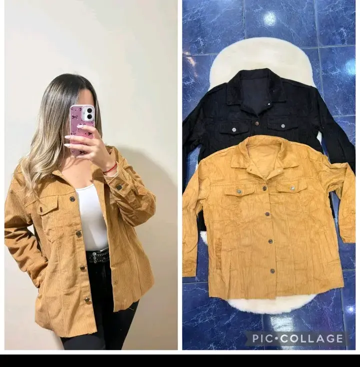 Chaqueta de pana color camel para mujer