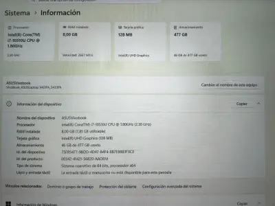 Laptop ASUS VivoBook verde en buen estado - miniatura 2
