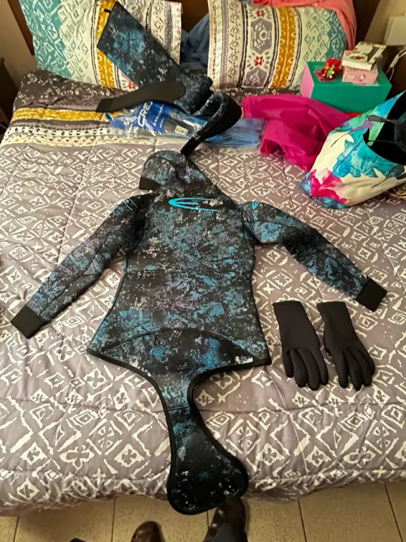 Traje buceo y Aletas de buceo azules talla 39-40 - 6