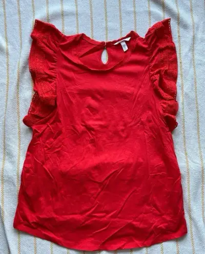 Polera maternal con volantes y encaje - miniatura 1
