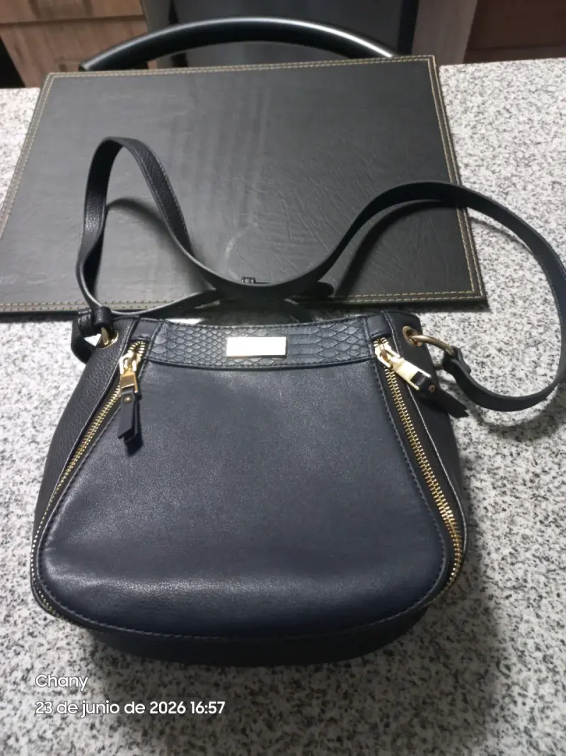 Cartera Amphora gris con correa ajustable - 2