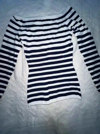 Polera a rayas blanco y azul manga larga - miniatura 1