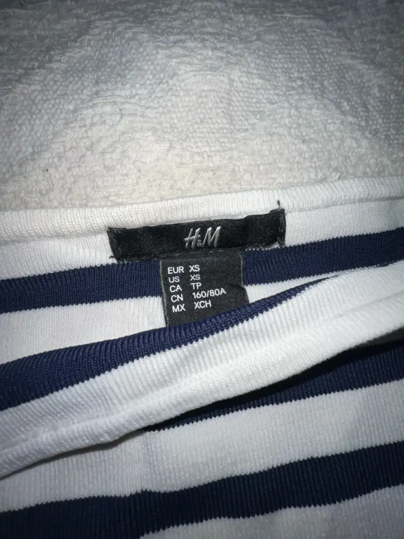 Polera a rayas blanco y azul manga larga - 2