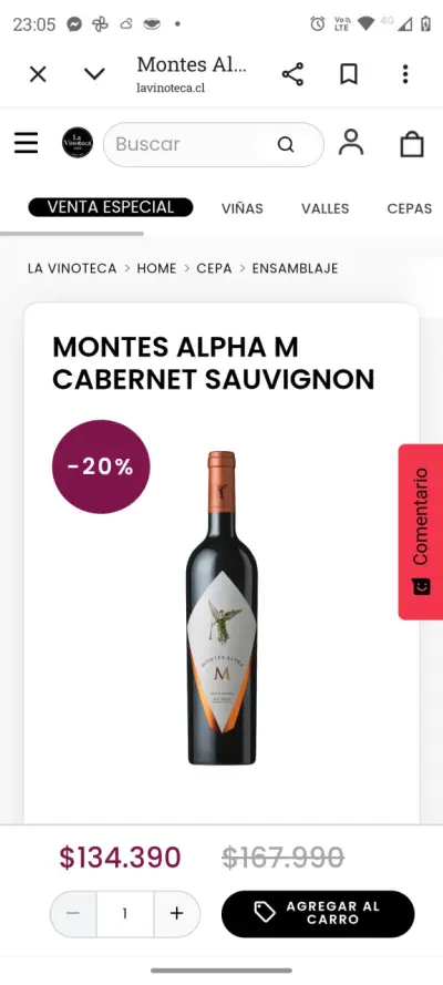 Vino Montes Alpha M Chile 2018 - miniatura 5