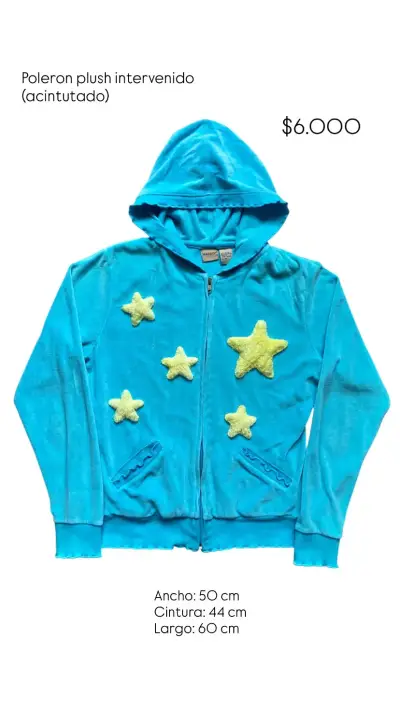 Polerón plush celeste con estrellas - miniatura 1