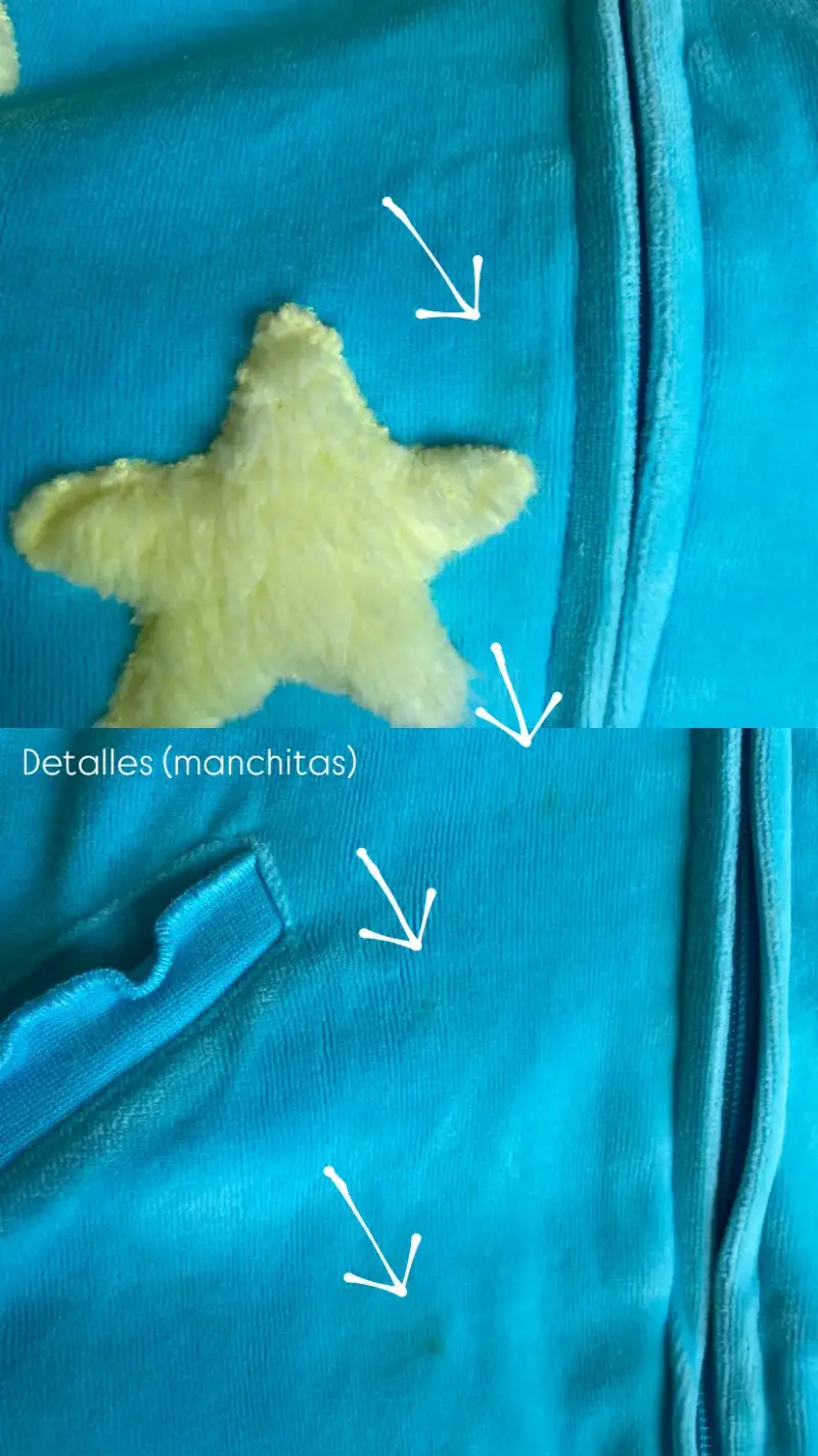 Polerón plush celeste con estrellas - 2