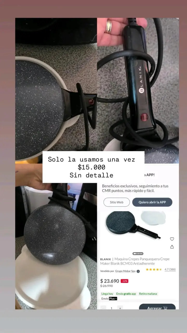 Máquina para crepes Blanik BCM03 antiadherente