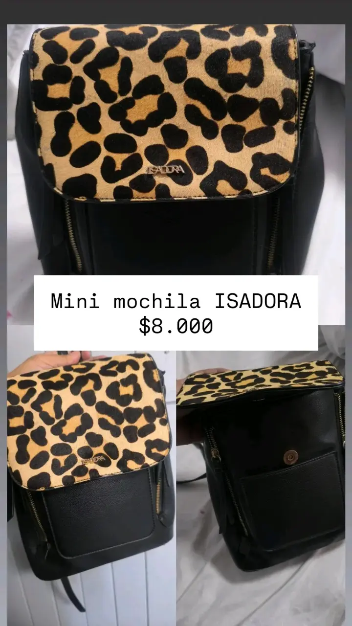 Mini mochila Isadora con estampado animal print