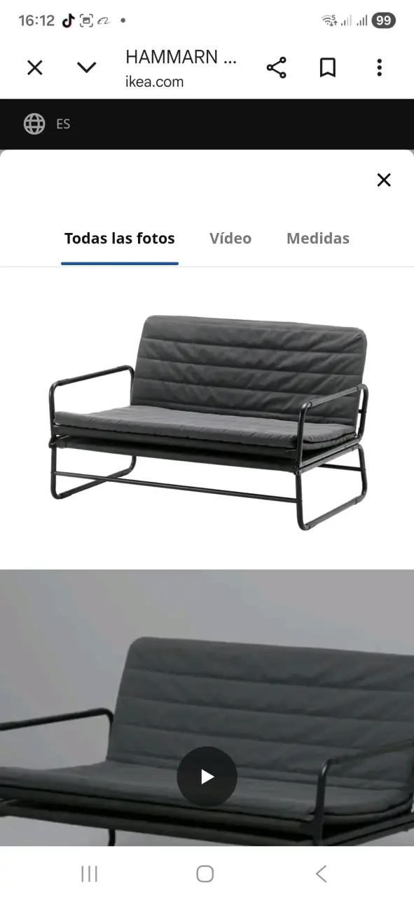 Sofá cama IKEA Hammarn gris moderno - 1
