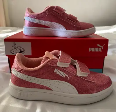 Zapatillas Puma rosadas con velcro talla 28 - miniatura 1