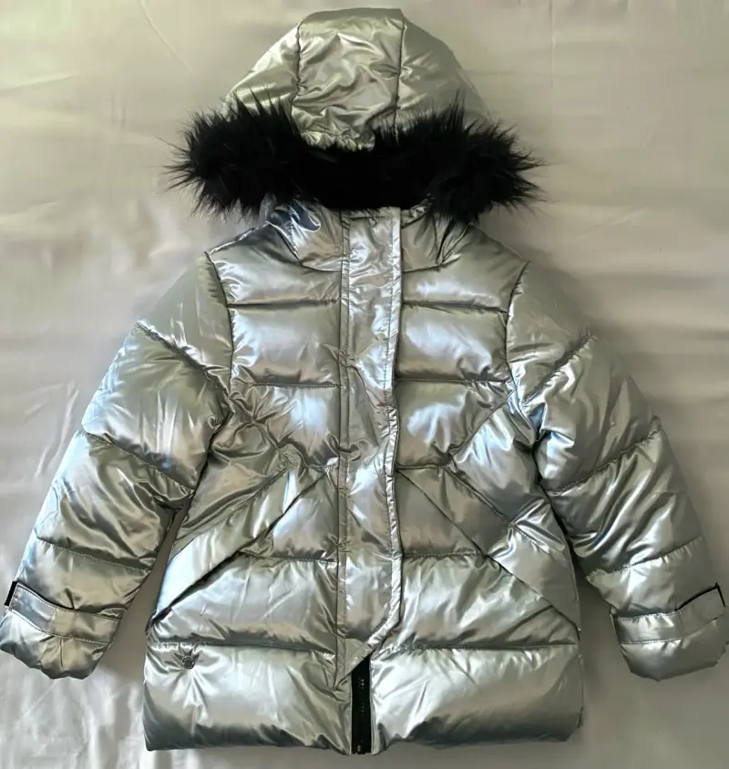 Parka plateada con capucha talla 2 - 1