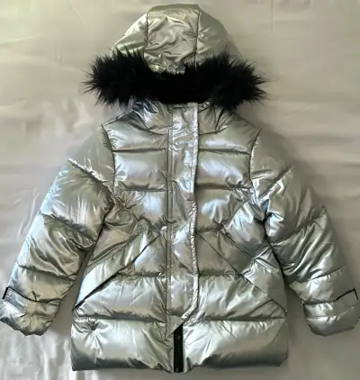 Parka plateada con capucha talla 2 - miniatura 1