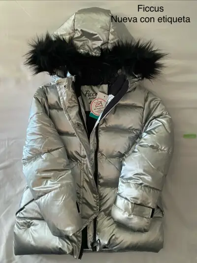 Parka plateada con capucha talla 2 - miniatura 2