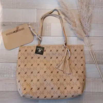 Bolso Beverly Hills Polo Club beige con monedero - miniatura 1