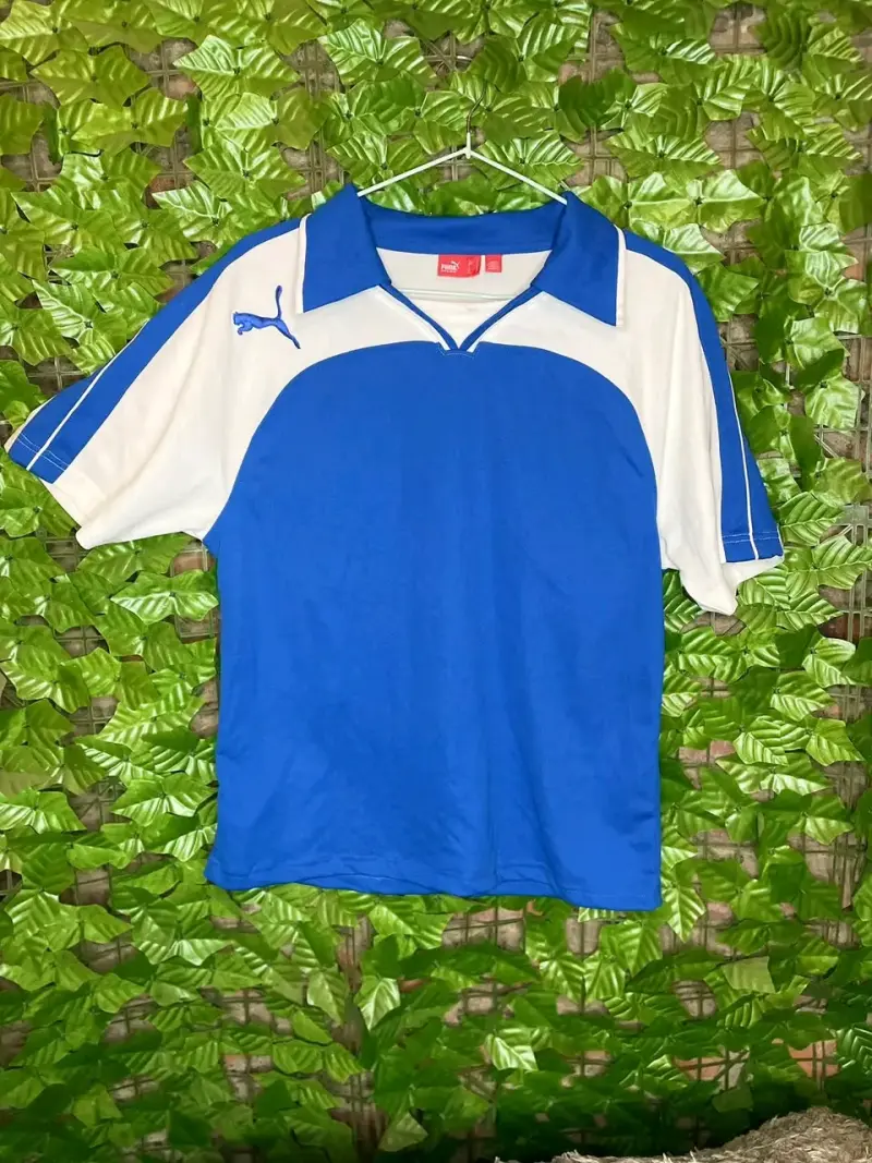 Polera deportiva Puma azul y blanca - 1
