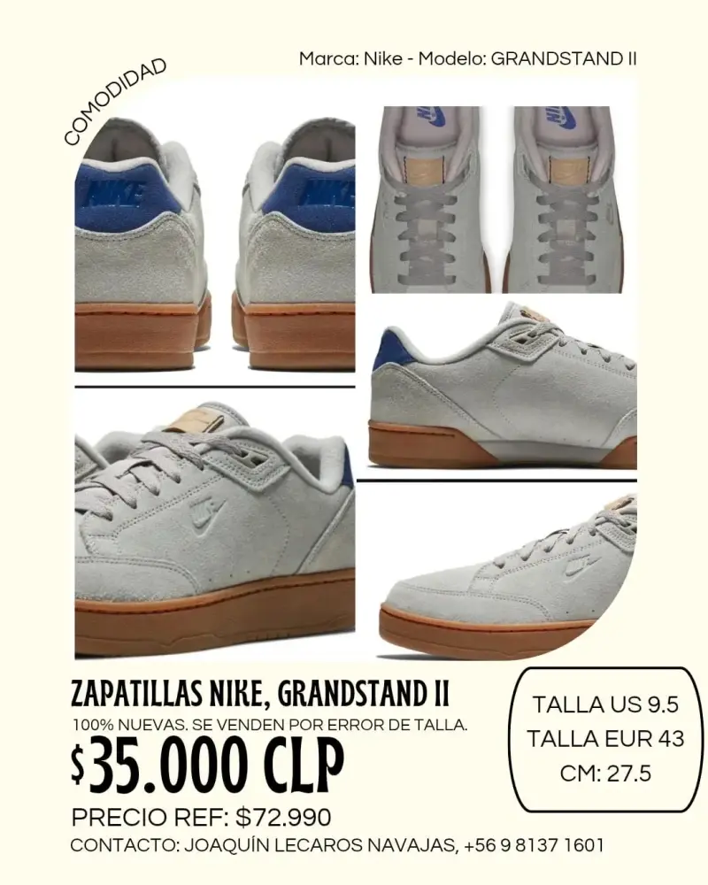 Zapatillas Nike Grandstand II 100% nuevas talla 43 - 5