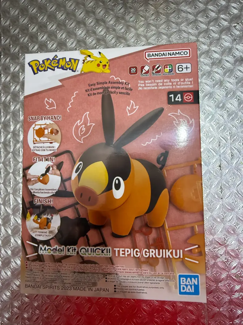 Kit de ensamblaje Pokémon Tepig Bandai original - 1
