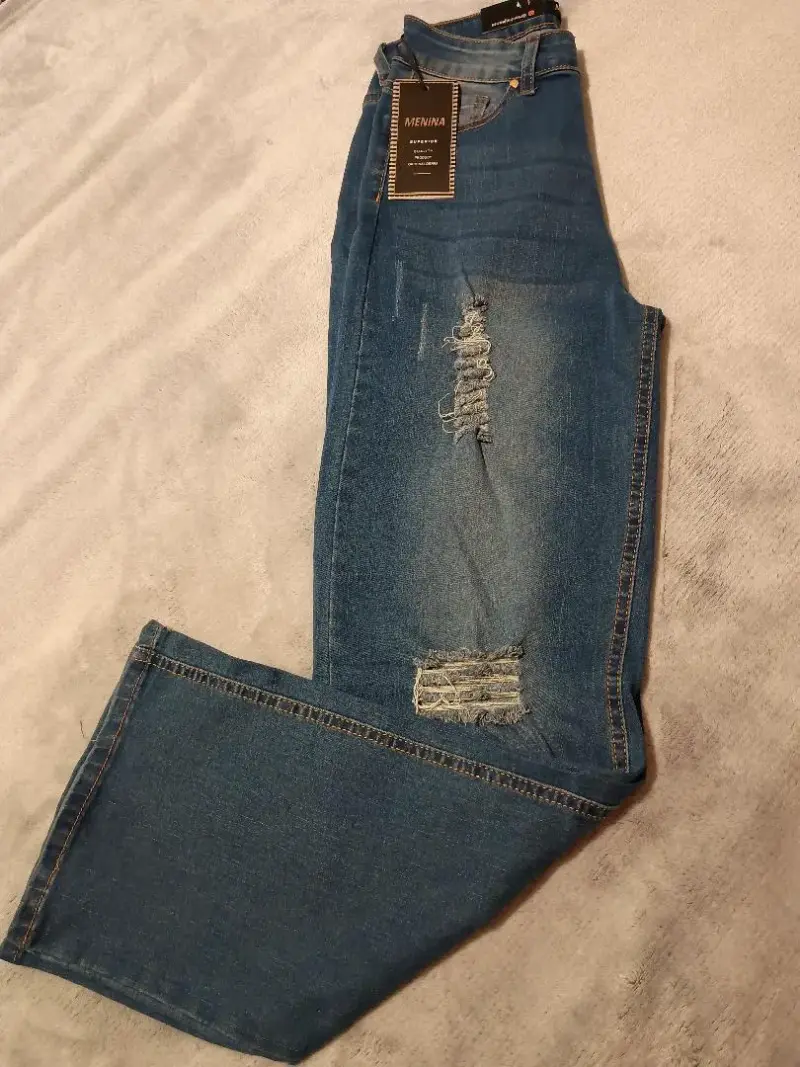 Jeans azul destroyer Menina - 1