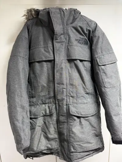 Parka gris The North Face con capucha - miniatura 1