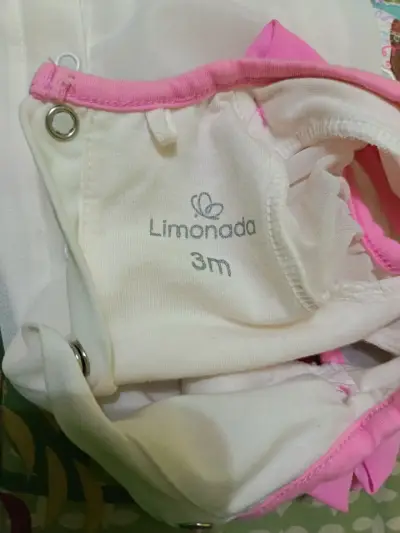 Body de bebé Limonada 3M blanco y rosado - miniatura 1