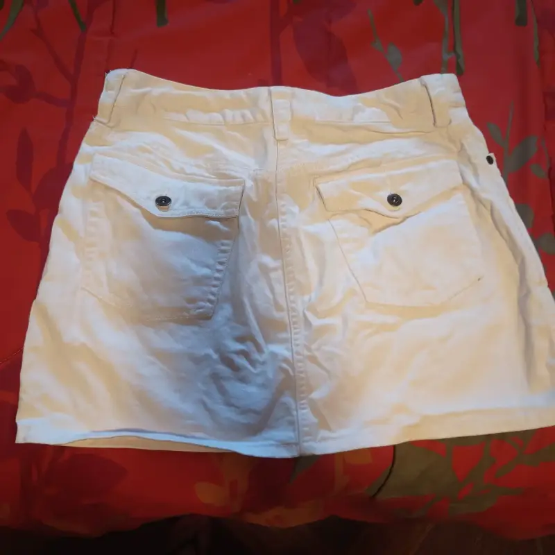 Falda corta blanca de algodón H&M - 2