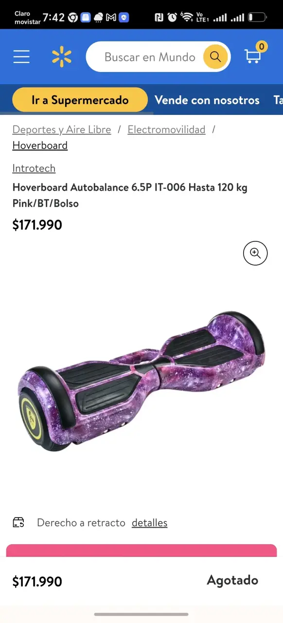 Hoverboard Introtech Autobalance 6.5P Rosa - 1