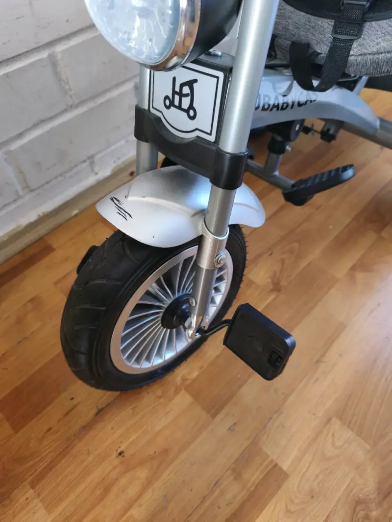 Triciclo para bebé Lubabycas gris con manillar - 3