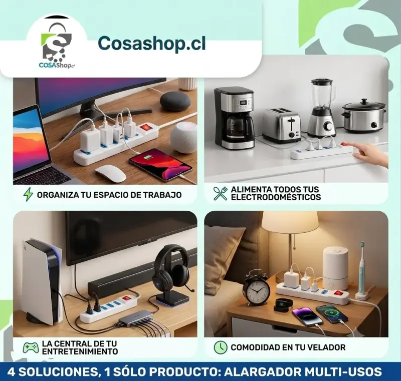 Alargador Zapatilla 5 Tomas Con Switch Multitoma - 2