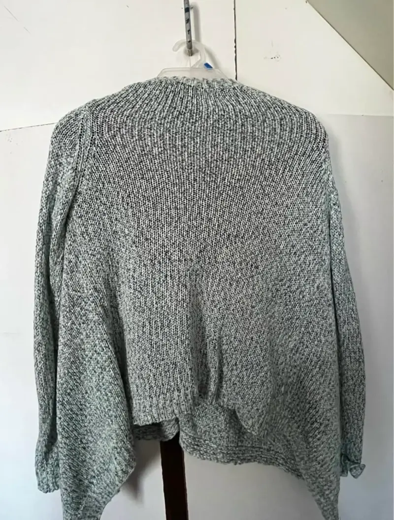 Cardigan abierto turquesa jaspeado para mujer - 2