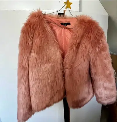 Chaqueta de piel sintética rosa talla S - miniatura 2