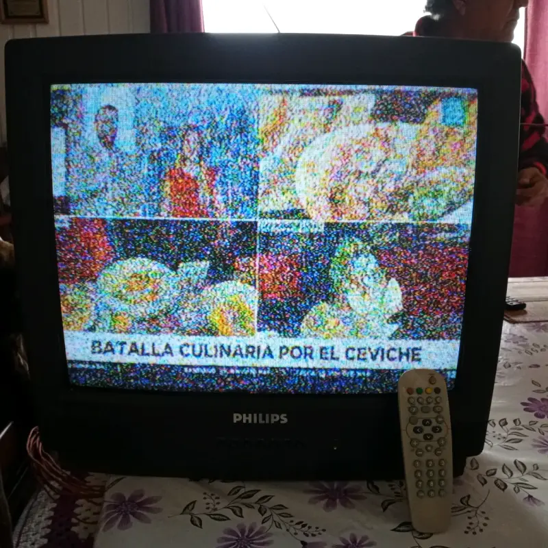 Televisor Philips CRT clásico con control remoto - 1
