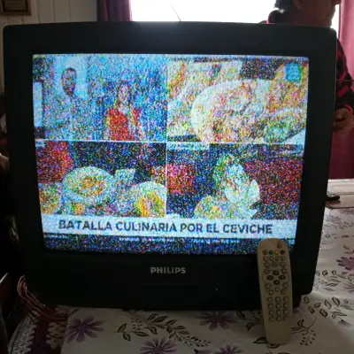 Televisor Philips CRT clásico con control remoto - miniatura 1