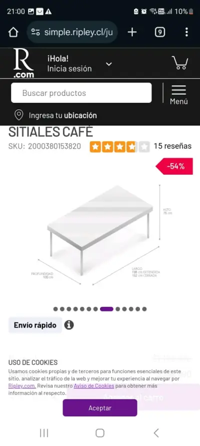 Mesa extensible Sitiales Café moderna - miniatura 1