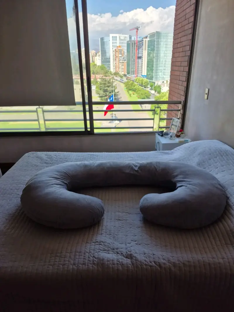 Almohada de embarazo en forma de C gris - 2