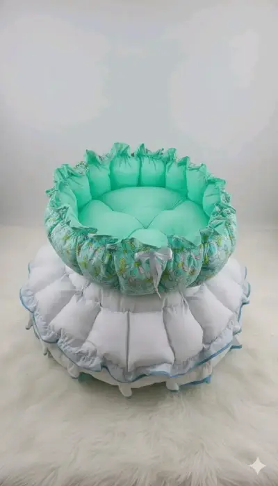 Cuna nido para bebé verde estampada - miniatura 6