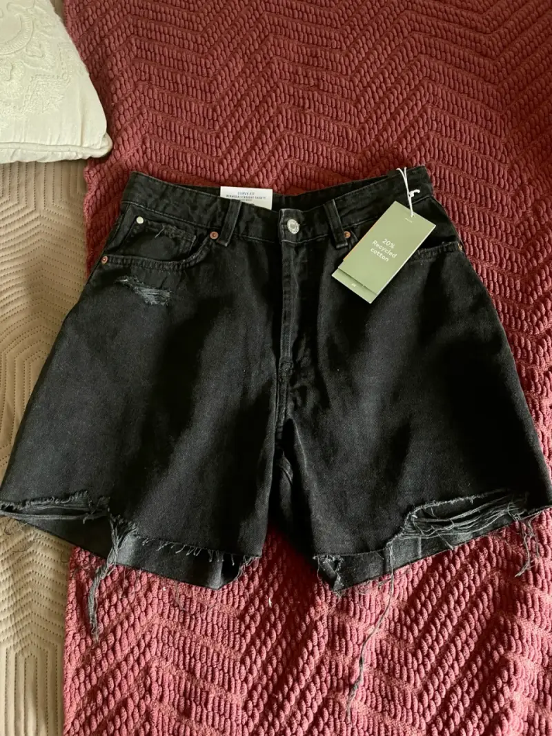 Shorts de mezclilla negros h&m - 1
