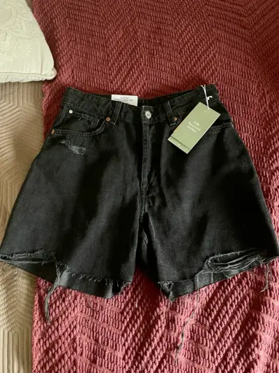Shorts de mezclilla negros h&m - miniatura 1