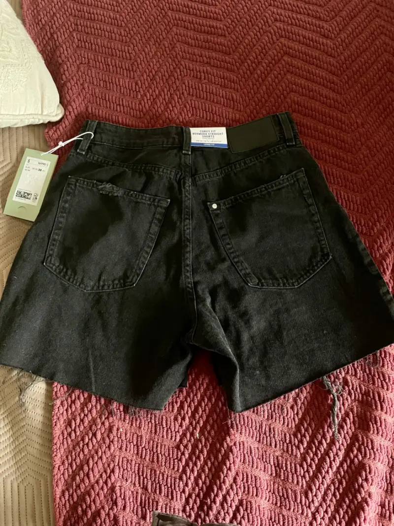 Shorts de mezclilla negros h&m - 2