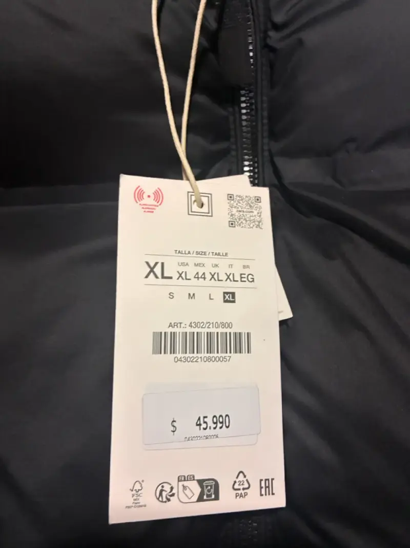 Chaleco acolchado negro con cierre - 3