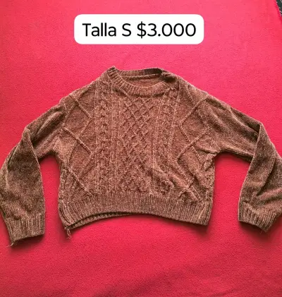 Chaleco crop tejido beige talla XS - miniatura 2