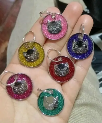 Chapas identificativas para mascotas con diseño de gato - miniatura 1