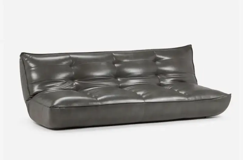 Sofá moderno de cuero gris - 2