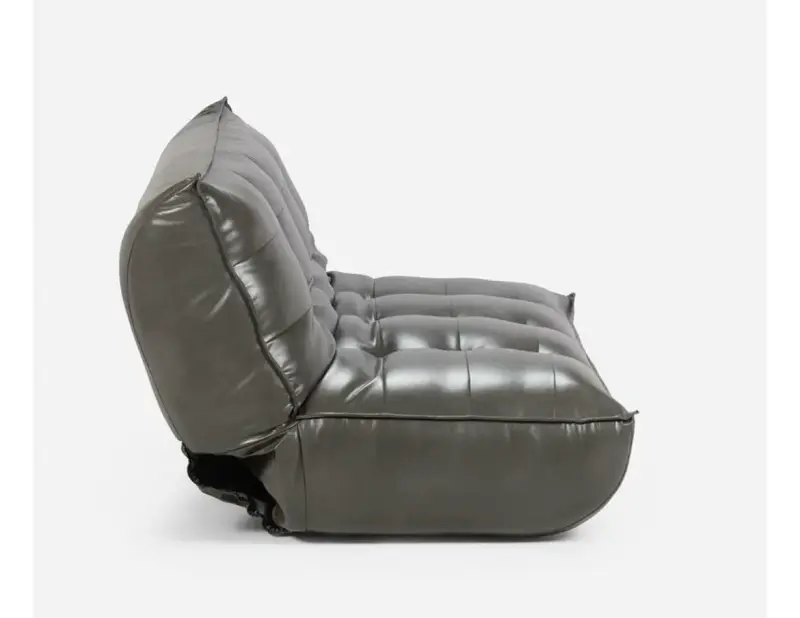 Sofá moderno de cuero gris - 3