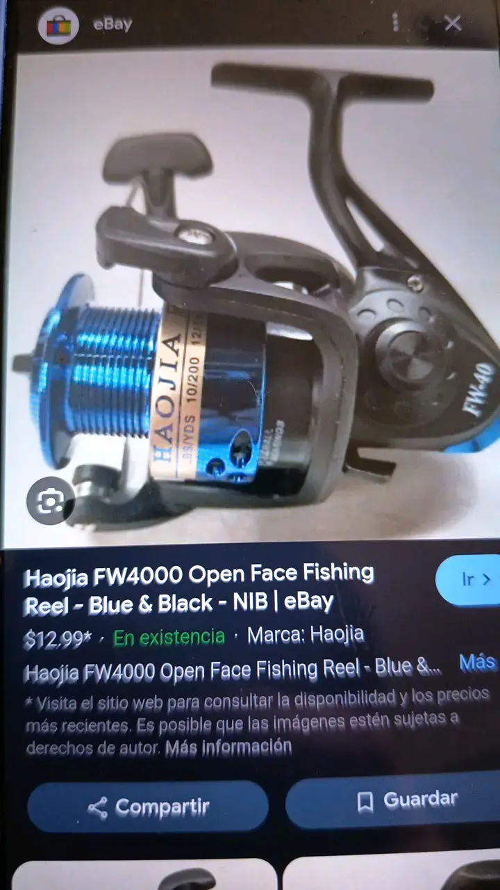 Carrete de pesca abierto Haojia FW4000 azul y negro - 1