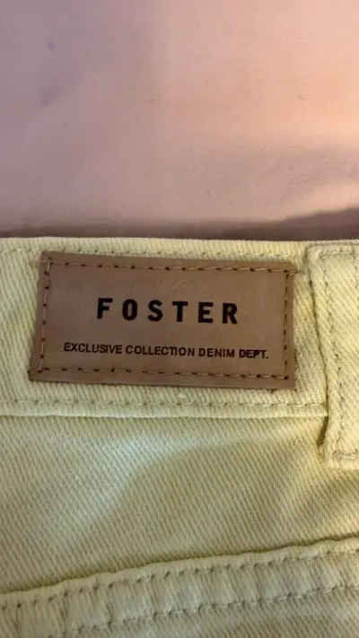 Shorts Foster amarillos de mezclilla desgastados - miniatura 6