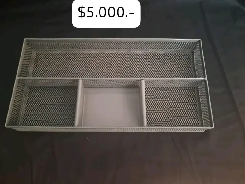 Organizador de escritorio metálico gris - 1