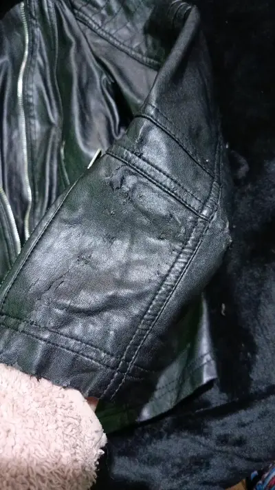 Chaqueta de cuero negra mujer - miniatura 2