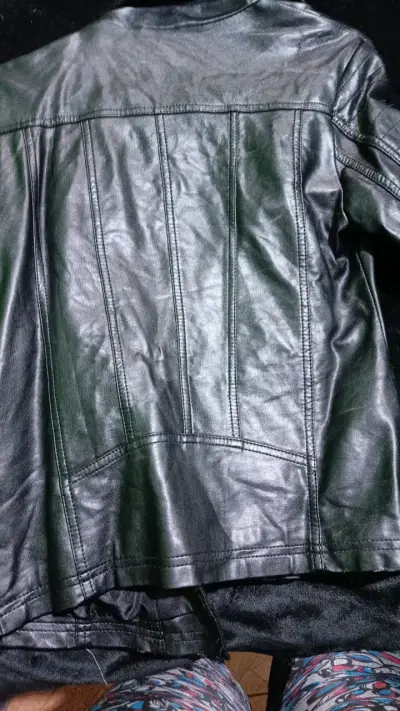 Chaqueta de cuero negra mujer - miniatura 3