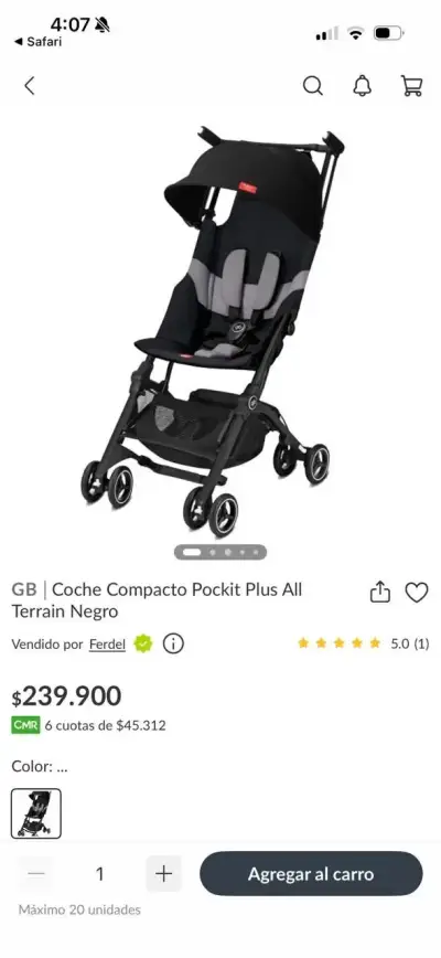 Coche Ultra Compacto GB Pockit Negro - miniatura 3