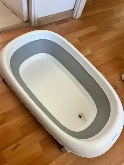 Tina de baño plegable Infanti blanca y gris - miniatura 2